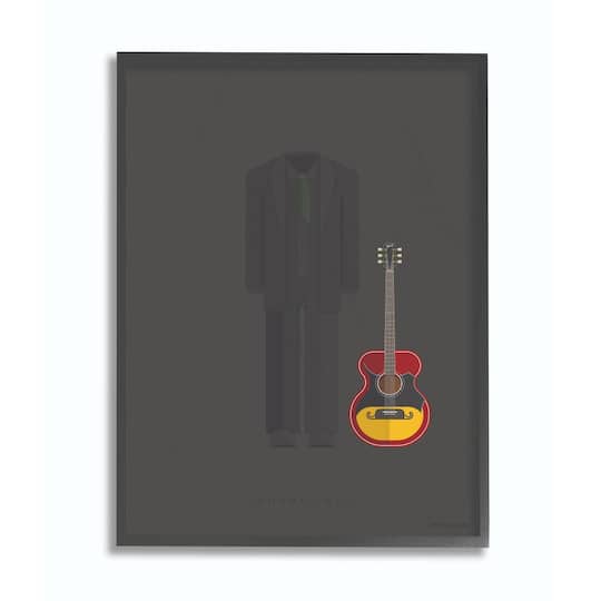 Stupell Industries Johnny Cash Fashion Design Wall Accent with Black Frame